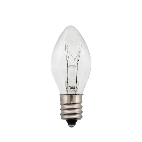 7 Watt 130V C7 Night Light Bulbs 40 Lumens Long Lasting Incandescent Replacement With E12 Candelabra Base Clear Finish Cozy Glow
