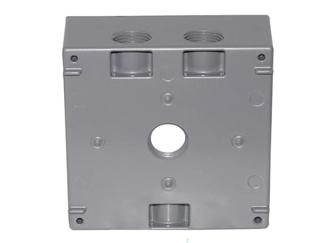 Weatherproof 2 Gang Electrical Box With Four Half Inch Knockouts 31 Cu In Capacity Die Cast Metal Housing For Receptacle Or Switch Wiring