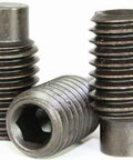Beefed Up Grub Screws Set 3/8-24 Fine Thread Full Dog Point 3/8 Inch Length Alloy Steel Black Oxide Finish Hex Socket Headless