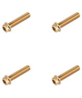 Fresh Gold Titanium Handlebar Clamp Bolts and Brake Clutch Perch Screws, compact design for Harley, premium titanium construction.