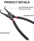 Internal Snap Ring Pliers Angled Bent Nose 90 Degree Tip 7 Inch For Installing Retaining Rings Pro Grade CRV Chrome Vanadium Steel