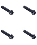 Black Titanium Handlebar Clamp Bolts And Brake Clutch Perch Screws Lightweight Heavy Duty Fasteners For Harley Touring Softail Dyna Motorcycle Hog Rig Build, set of four.
