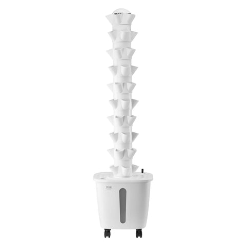 Space Saving 50 Pod Vertical Hydroponic Tower With 10 Tiers Rolling Indoor Garden On Wheels With Water Pump for herbs and veggies.