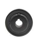 AK25 Single Groove Web Sheave For V Belt Drive, Cast Iron Pulley, 2.5 Inch Outer Diameter, Five Eighths Inch Bore, Beefy One Groove Design For Smooth Quiet Operation front view