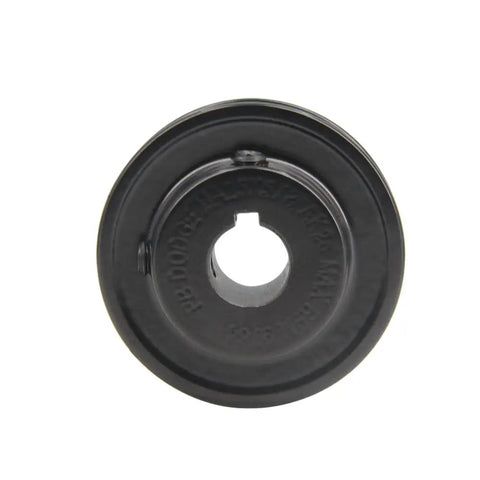 AK25 Single Groove Web Sheave For V Belt Drive, Cast Iron Pulley, 2.5 Inch Outer Diameter, Five Eighths Inch Bore, Beefy One Groove Design For Smooth Quiet Operation front view