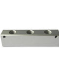 Heavy Duty Aluminum Pneumatic Manifold Block For Air Lines, 5 Port Splitter, 3 Way G1/4 BSP Port, Industrial Grade, showing 3 ports