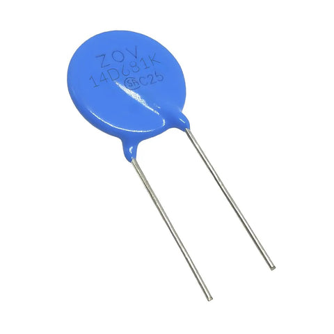 10 Pieces 14D681K 680V Disc Varistor Piezoresistor 14mm Go To Surge Protection For Electronics And Power Supplies Metal Oxide MOV Chip For Boards Plus Minus Ten Percent Tolerance blue 14mm disc MOV with leads