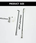 Four Pack RC Airplane Metal Clevis Kit With Push Rods And Swing Keepers For RC Planes And Helis DIY Model Aircraft Fixed Wing Parts Connection Accessories M2 250mm Length Push Rods displayed with measurements
