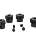 48P Pinion Gear Set For 1/10 RC Cars, 16T 17T 18T 19T, 3.175mm Pitch, black steel gears and screws, multi-size pack