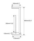 Diagram of Free Standing Toilet Paper Holder With Reserve, SUS 304 Stainless Steel Floor Stand Tissue Roll Holder, dimensions labeled.