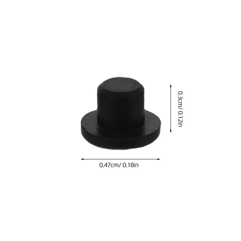100 Pack Black Silicone Round Hole Plugs Screw Covers 3.0mm Dust Protection Antiaging Panel Button Caps For Industrial Control Panels And Home Shelves Ideal For DIY Projects And Cabinet Makeovers, 0.47cm