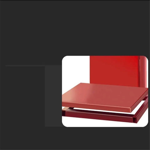 Professional Grade Electric Hydraulic Lift Platform Portable Scissor Flatbed Cart Rated For 1760 Pounds, red steel tabletop angle view.
