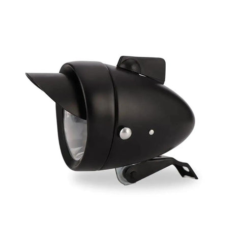 Vintage LED Front Light For Bike With Aluminum Alloy Body Electroplate Finish One LED Headlight Super Dope Bright High Lumen Night Riding Includes Mounting Bracket Powered By AAA Battery Not Included