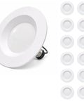 Samsion Smooth Reflector Trim Retrofit Kit, 6 Inch Dimmable LED 5CCT Downlight with round panel, including trim pieces.