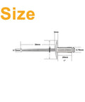 Large Flange Aluminum Blind Rivets Three Sixteenth Inch By One Inch Pop Rivets With Five Eighth Inch Flange Diameter And 15 To 20mm Grip 60 Pack