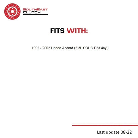 Direct Fit Pre Bled Hydraulic Clutch Kit Featuring Heavy Duty Master And Slave Cylinder For Honda Accord Dx Ex Lx Sedan Coupe 1998-2002 2.3L suitability information.