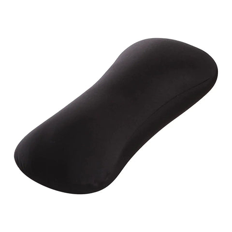 Comfy Microbead Roll Pillow 15 by 8 Inch Squishy Cushion for Neck and Back Support in ergonomic black design