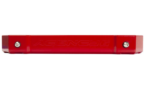 Red Hawse Fairlead 1.5 Inch Thick Billet Aluminum For Synthetic Winch Rope 10 Inch Hole Spacing Stainless Hardware Included
