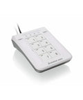 Top Shelf Secure Kvm Remote Port Selector With Pp4.0 Taa Approval Active Tamper Proof Features Chassis Intrusion Detection Plug And Play Auto Detect Six Ft Cord Makes Your Setup A Breeze. White keypad with numeric buttons.