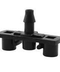 Close-up of black 360 Degree Rotating Plastic Micro Spray Nozzle With Bracket For Greenhouse Irrigation, super easy install