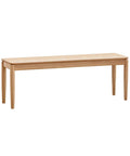 Rock Solid Fraxinus Manchurian Ash Wood Bench With Thickened Apron And Smooth Rounded Edges For Entryway Foyer Or Dining Room And Badass Heavy Duty Hallway Stool Built Tough For Everyday Chill, side view of solid wood bench.