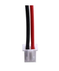 Close-up of red and black wires with connector for Mini Hydroelectric Water Flow Generator Kit 12V Regulated Micro Type Three Piece Set