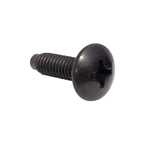 Top Shelf 12 24 Thread Machine Screws 25 Pack With 0.75 Inch Length shown close-up, Phillips truss head, black oxide steel.