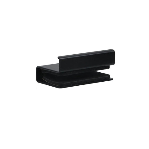 Black glass finger edge pull for 5-6mm doors, side view, part of 6 Pcs 1.57 Inch Glass Finger Edge Pulls For 5 To 6mm Thick Glass Doors set.
