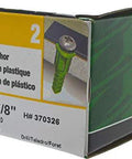 Box of Ribbed Plastic Anchor 4-6-8 X 7/8 Inch, Yellow, for hard surfaces without studs, pre-drilling required, 100 count