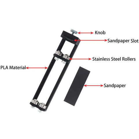 Arrow Shaft Grinder And Polisher Tool For Archery DIY Arrows Accessory with stainless steel rollers and sandpaper slot.