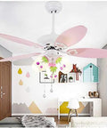 Hella Sleek Nordic Ceiling Fan With Wooden Leaf Blades And Built In Light And Smooth Quiet Airflow For Living Room Or Bedroom And Totally Chill Modern Decor Upgrades in pink with decorative lights.