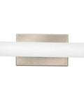 Front view of 12-Inch LED Vanity Light Fixture in Brushed Nickel, 90 CRI, MVOLT with 30K 35K 40K Color Temp, sleek cylinder design