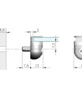 Heavy Duty Glass Shelf Pins With Nonslip Rubber Tops Premium Zinc Bracket Supports technical drawing with measurements and details.