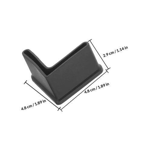 Non Slip Rubber Furniture Leg Pads 10 Pcs L Shape Chair And Bed Frame Feet Caps Protect Floors Easy Install Black