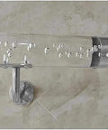 Slick Clear Acrylic Stair Handrail With Kickass Crystal Bubble Design Wall Mounted showing details of crystal bubbles and silver brackets.