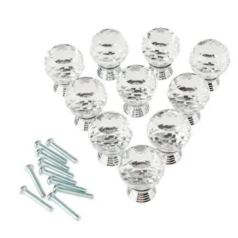 Top Notch Crystal Glass Cabinet Knobs And 30mm Drawer Pulls In A Pack Of Ten With Crisp Clear Finish For Kitchen Cupboards Or Closet Drawers With Slick Hardware That Truly Spices Up Your Setup, crystal knobs and screws.
