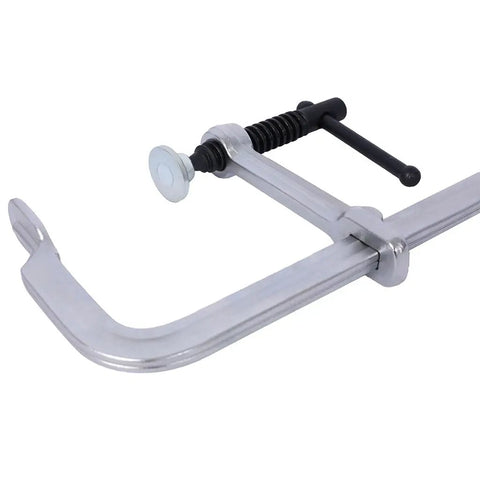 Heavy Duty F Clamp Set Featuring Drop Forged Steel Bar Clamps with swivel jaws for precise adjustment in woodworking.