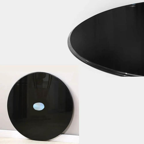 Rotating Glass Lazy Susan Turntable for Dining Table, Black Round Serving Tray, easy to clean, 8mm thick tempered glass.