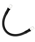 Heavy Duty 4 Gauge Auto Battery Cable With Tinned Copper Build And 5/16 Inch Lug Terminals For No Sweat Hookup At Your Rig During Rv Motorcycle Boat Solar Or Generator Upgrades Without Any Hassle, curved black cable with lug terminals.