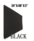 Heavy Hitter One Pack Egg Crate Foam Soundproof Wall Panels Top Shelf Acoustic Treatment For Music Studio And Bedroom Wall 48 By 24 By 2 Inches Black Fire Rated Noise Canceling, black foam panel dimensions 24x48x2.