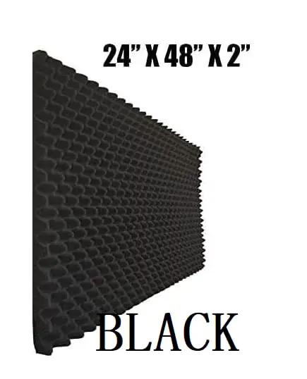Heavy Hitter One Pack Egg Crate Foam Soundproof Wall Panels Top Shelf Acoustic Treatment For Music Studio And Bedroom Wall 48 By 24 By 2 Inches Black Fire Rated Noise Canceling, black foam panel dimensions 24x48x2.
