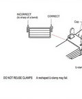 Heavy Duty Leaf Spring Clamp Kit For Trucks Campers And Trailers, 2 5 Inch Stainless Steel Spring Support Clamps Enhances Stability Control And Axle Performance Super Durable Silver Finish Upgrade Your Ride Today. Diagram showing correct leaf spring U-clamp placement and not reusing clamps