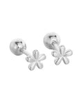 18G Tiny Flower Cartilage Earrings For Women And Girls In 925 Sterling Silver Daisy Studs With 3mm Ball Screw Back Sleeper Tragus Post Hypoallergenic Piercing Body Jewelry, pair