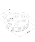 Top Shelf Precision Round Zero Point Clamping Plate Four Point Seven Two Inches Wide For Five Axis Cnc Milling And Robot Gripper Stations, detailed dimensions and features shown.
