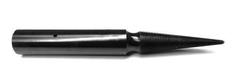 Spindle With 3/8 Inch Arbor Hole For Lathe Motor Friction Grip Right Hand Tapered Threaded 6 Inch Overall Length Machined Cold Rolled Steel Anodized Black Finish 3/4 Inch Stock Solid Precision Spindle For High Speed Lathe.