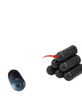 105 Piece Rubber Vacuum Cap Plug Kit With Assorted Hose End Caps for sealing off hose ends, black rubber caps stacked
