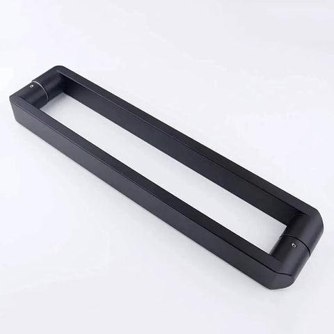 Tough As Nails Square Tube Glass Door Pull Handle Black Finish Push Pull for Office Home Use Fits Glass Wood Metal Doors Frosted Surface Rust Proof Wear Resistant Easy Clean Smooth Grip Lengths 840mm and 1240mm