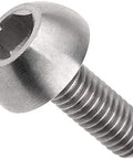 Premium 6 Pack Titanium Bolt Set Round Head Socket Cap Screws M6x17mm Size shown from side with hex socket, lightweight and rust proof.