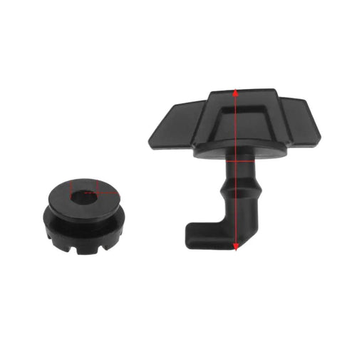 Close-up of Two Piece Hood Latch Toggle Kit With Grommets For RZR 900 1000 And ACE Models 2013 2024 showing latch and grommet.