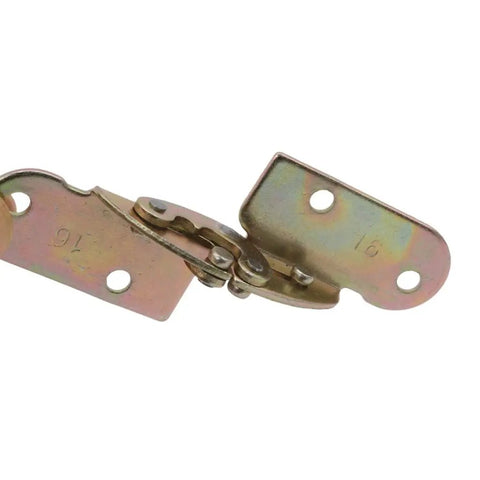 Heavy Duty 180 Degree Flap Hinge Iron Hidden Folding Bracket showing detail of working mechanism and metal finish.